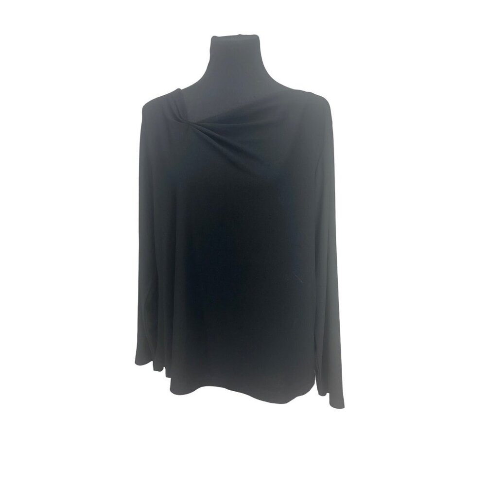 Linea By Louis‎ Dell'Olia Black Long Sleeve Side Drape Size XL Dress Shirt